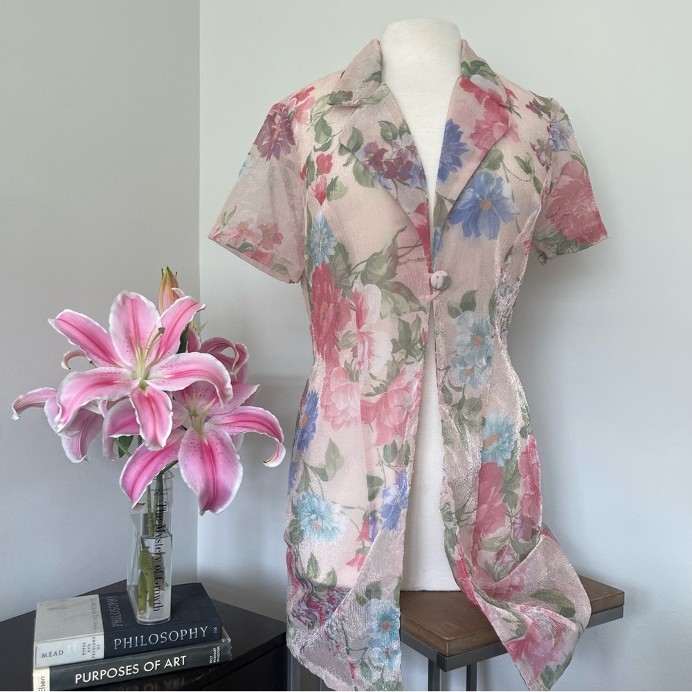 Vintage Sheer Floral Dress Jacket